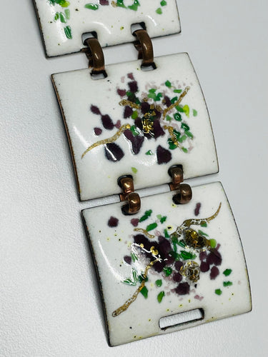 White Enamel Copper Bracelet Devil's Details